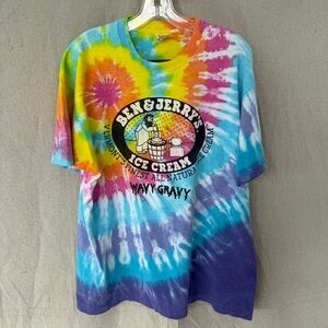 Vintage Ben & Jerry's Size XL Wavy Gravy Tie Dye T Shirt